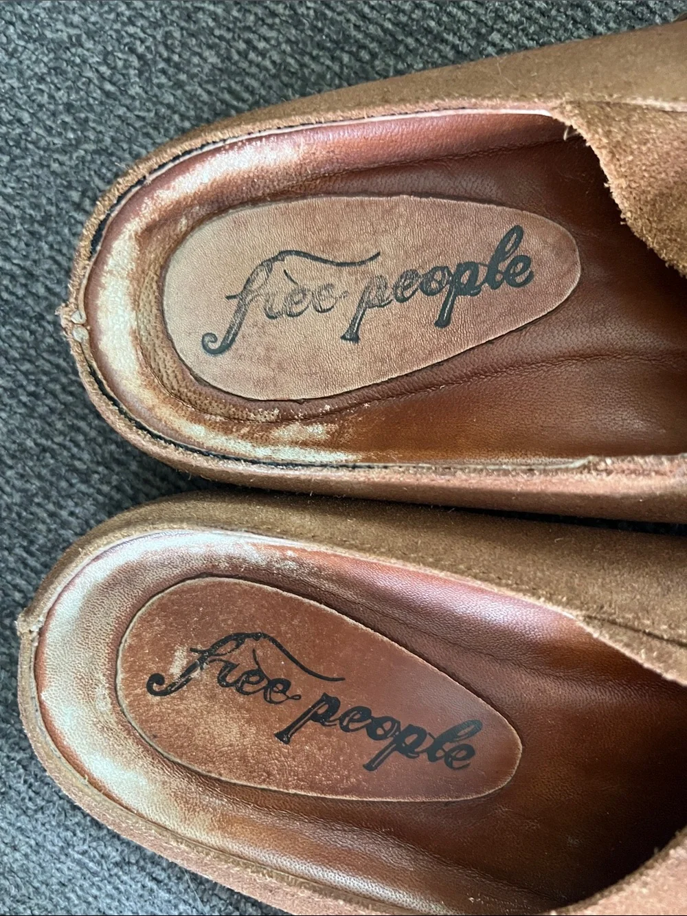 Free People women’s size 8.5 Brown Suede Buckle Slip-On Moccasins